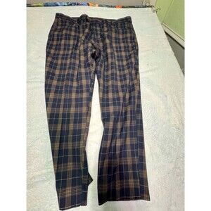 Santena Men’s‎ Pants Golf 44wx28l Plaid Gold And Black Chino Active Wear Vintage